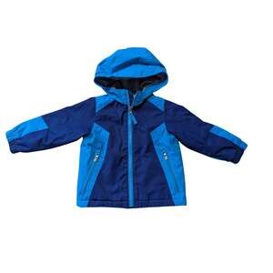 Lands' End Hooded Squall Winter Jacket Toddler Boys 2T Blue Colorblock Warm